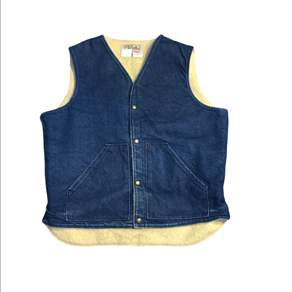 Vintage Walls Blizzard-Pruf Denim Sherpa Fleece Lined Work Vest